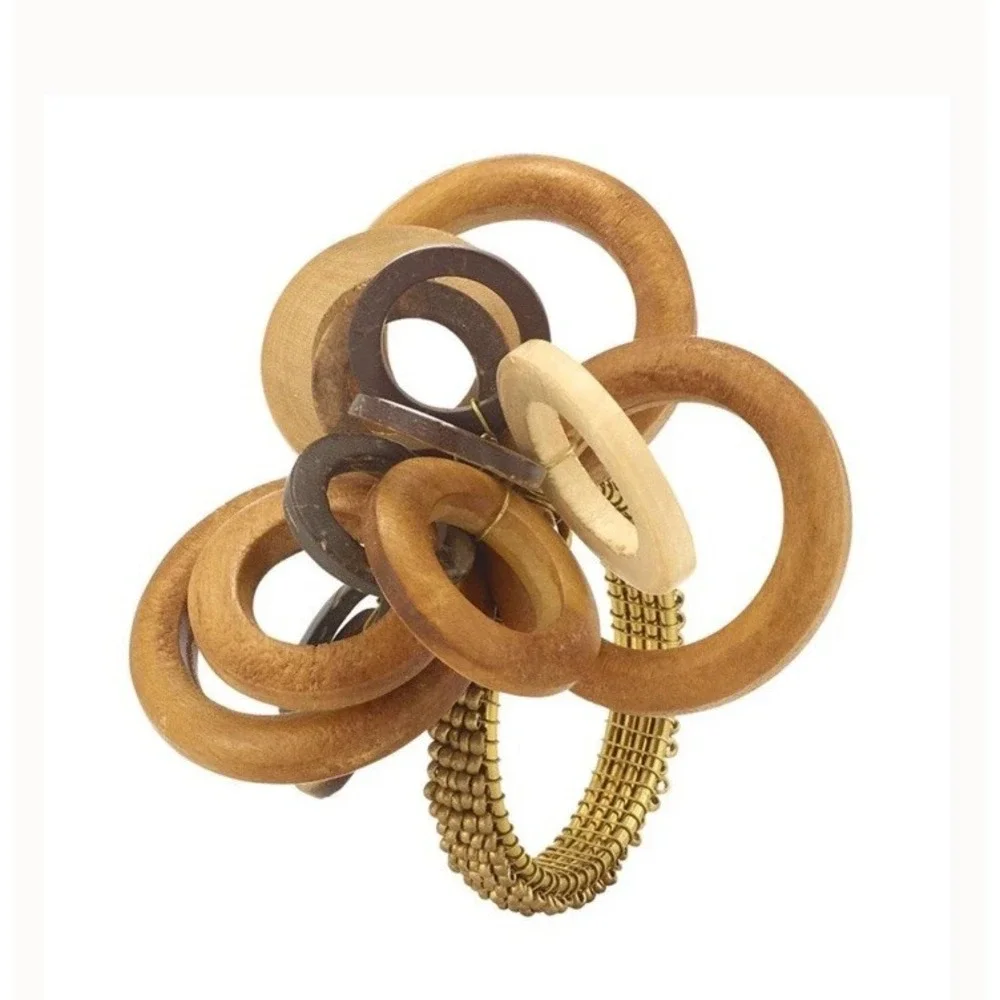 Vintage Set‎ of 6 Bodrum Interlink Napkin Rings Mid Century Modern Table Decor